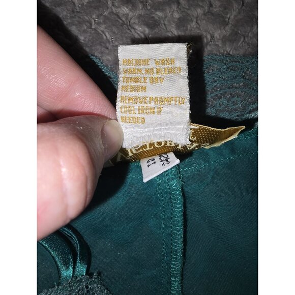 Victoria’s Secret Gold Label Teddy Lace Lingerie Bodysuit Green Vintage 90s Y2k - Picture 10 of 11